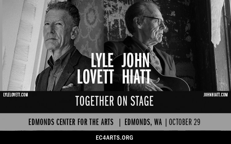 Lyle Lovett & John Hiatt Together On Stage. Photo courtesy of Edmondscenterforthearts.org