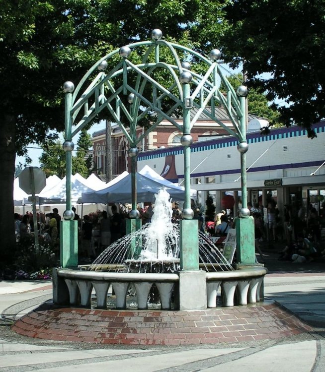 The iconic fountain Downtown Edmonds is part of a larger installation, 