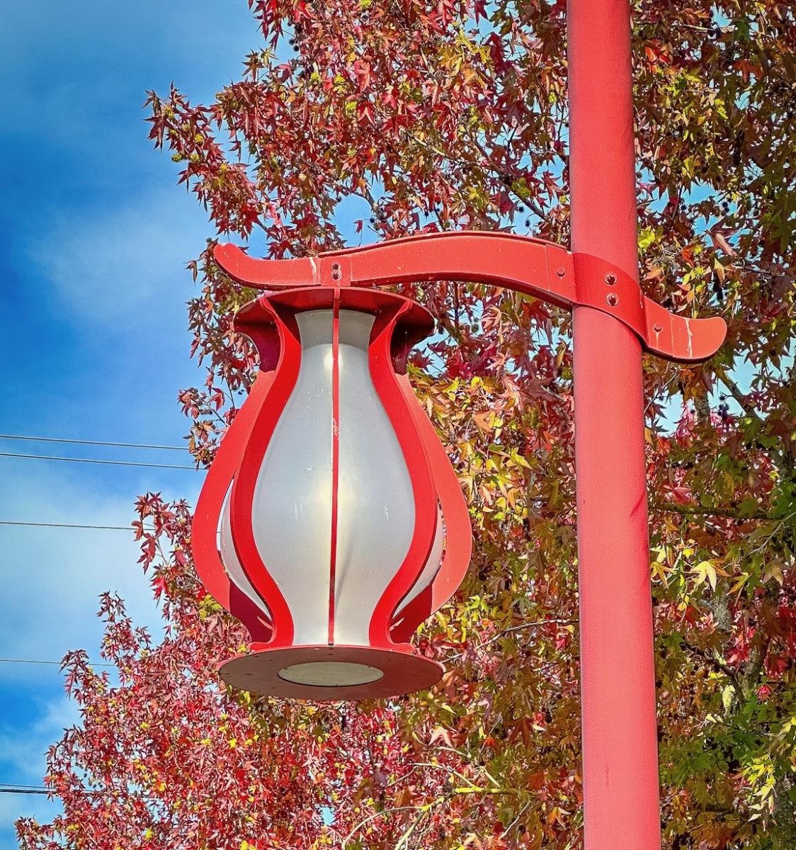 "Eight Paths of Light" artwork by artist Pam Beyette, which features a series of eight lanterns along Highway 99 in Edmonds, WA