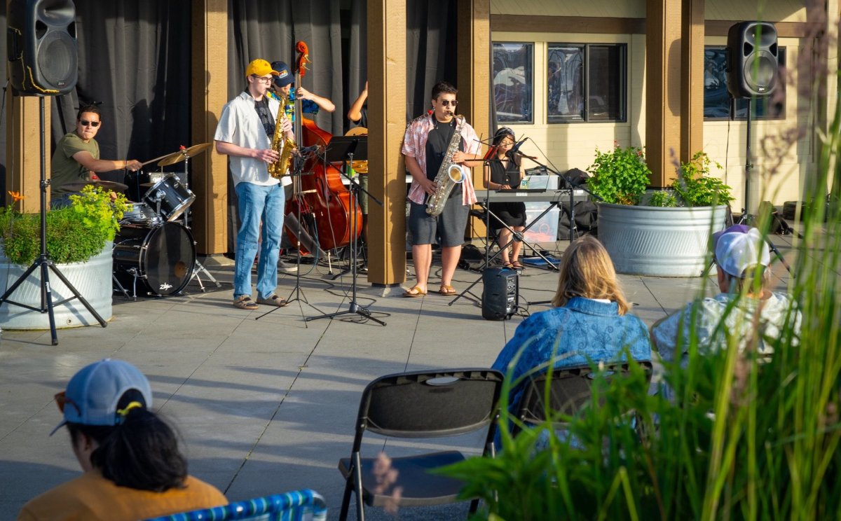 Musicians playing a concert at Port of Edmonds Sea Notes